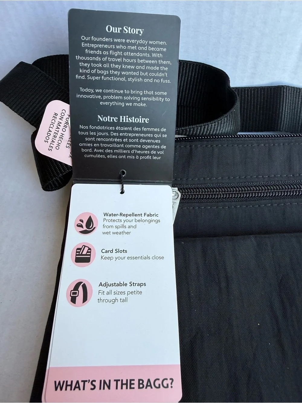 Baggallini Town Black Lightweight Crossbody Bag NWT